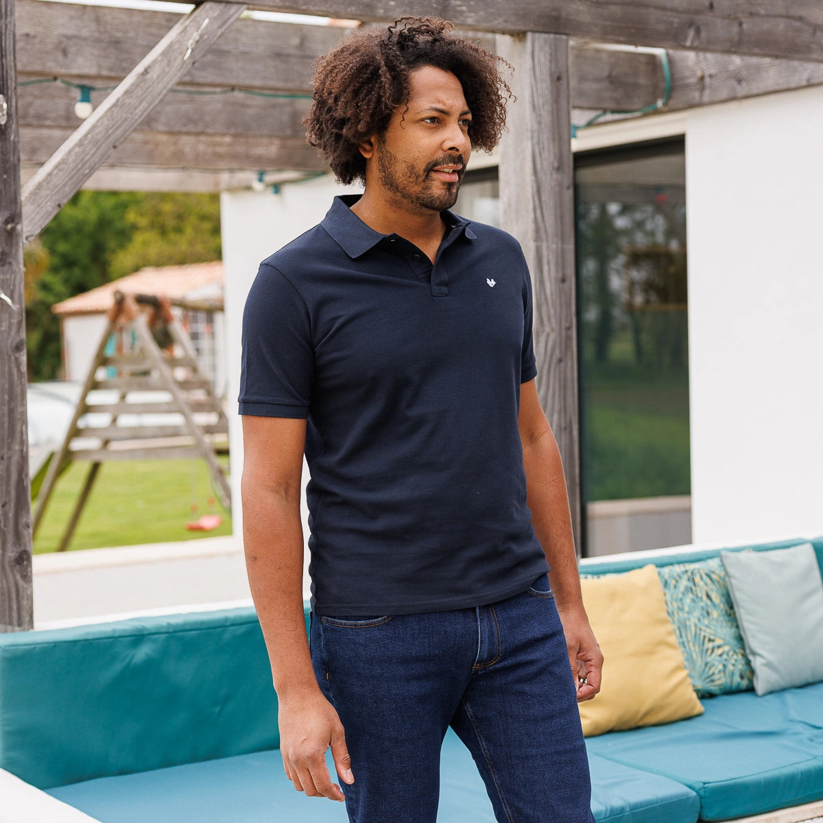 Polo Bleu marine Made in France