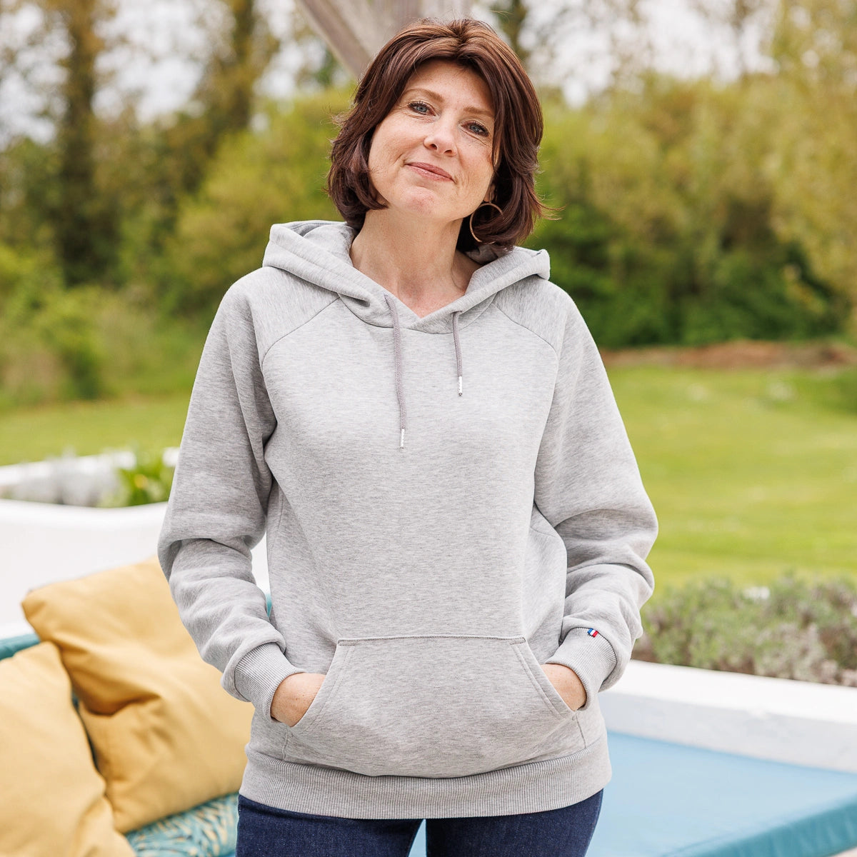 Sweat à capuche femme Gris