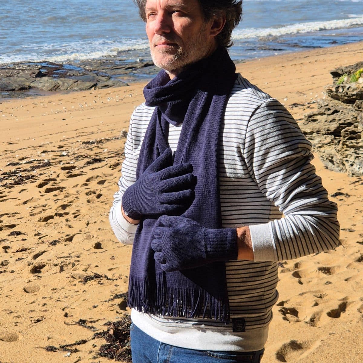 Echarpe Marine pour homme - Taille unique - Echarpe homme PALÂBA