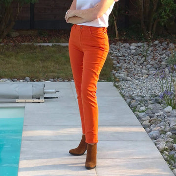 Jean français Femme Orange