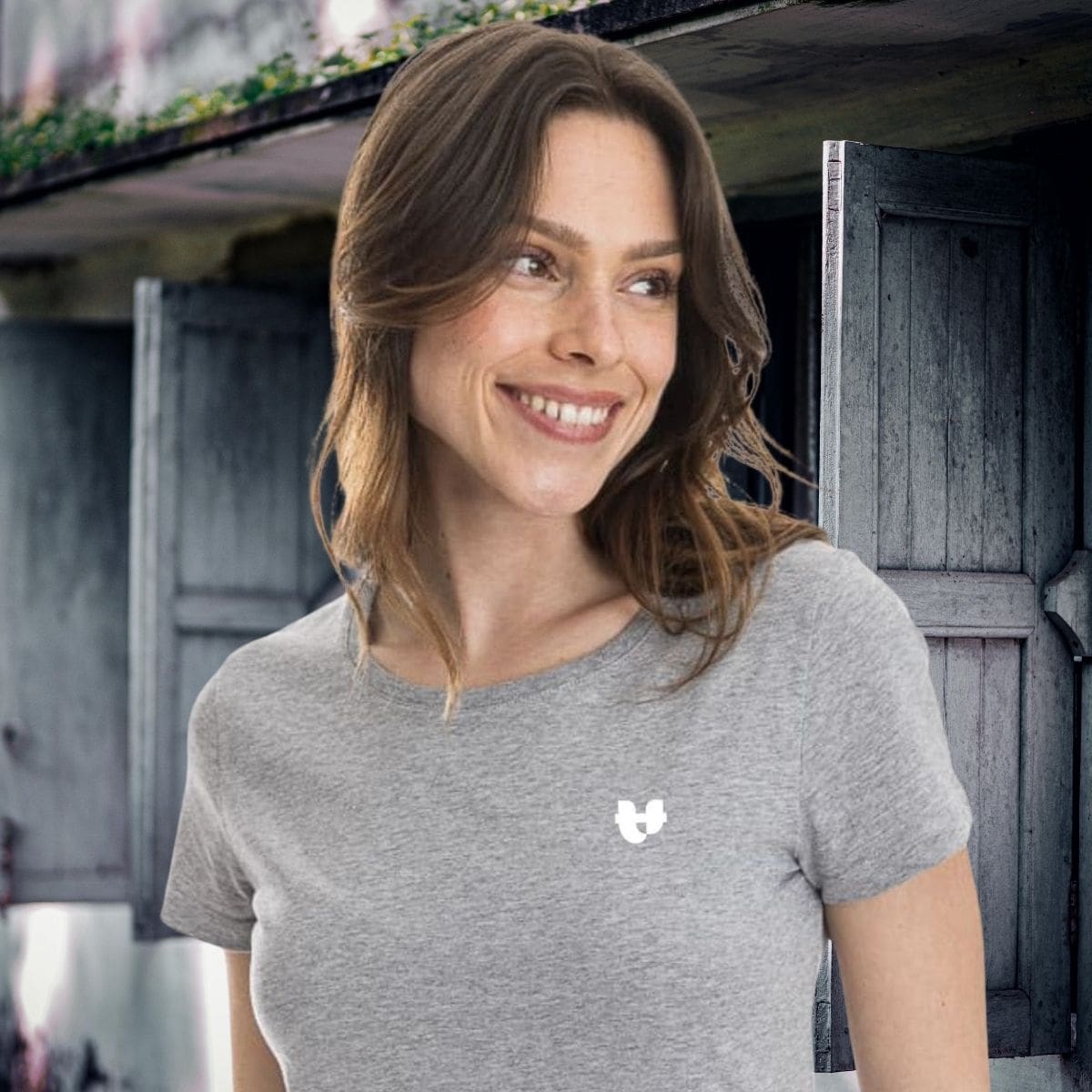 T shirt gris femme PALÂBA cœur - T-shirt femme PALÂBA