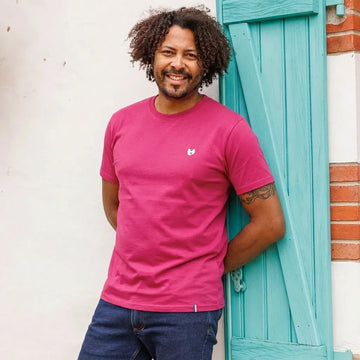t shirt couleur pour homme en coton bio col rond made in France