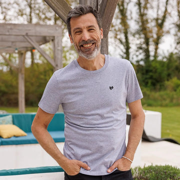 Tee shirt gris homme PALÂBA COEUR