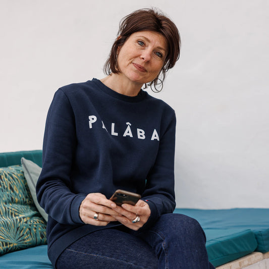 Sweat femme sans capuche - Bleu Marine - PALÂBA