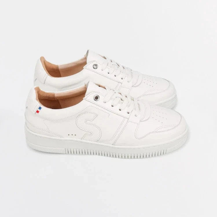 Basket homme Blanches à lacets | Cuir véritable