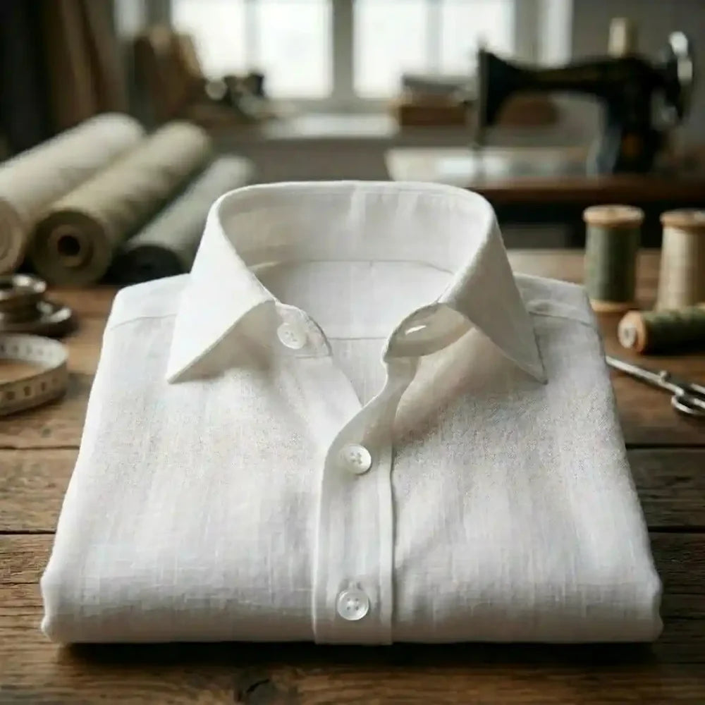 Chemise en lin blanc homme | Intemporelle - Chemise homme PALÂBA