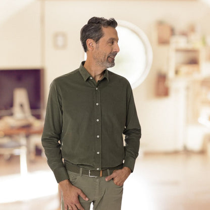 Chemise française Velours Kaki