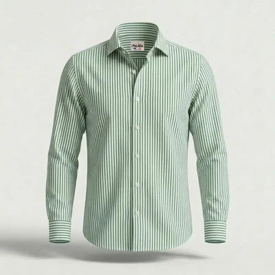 Chemise à rayures vertes homme | Look estival