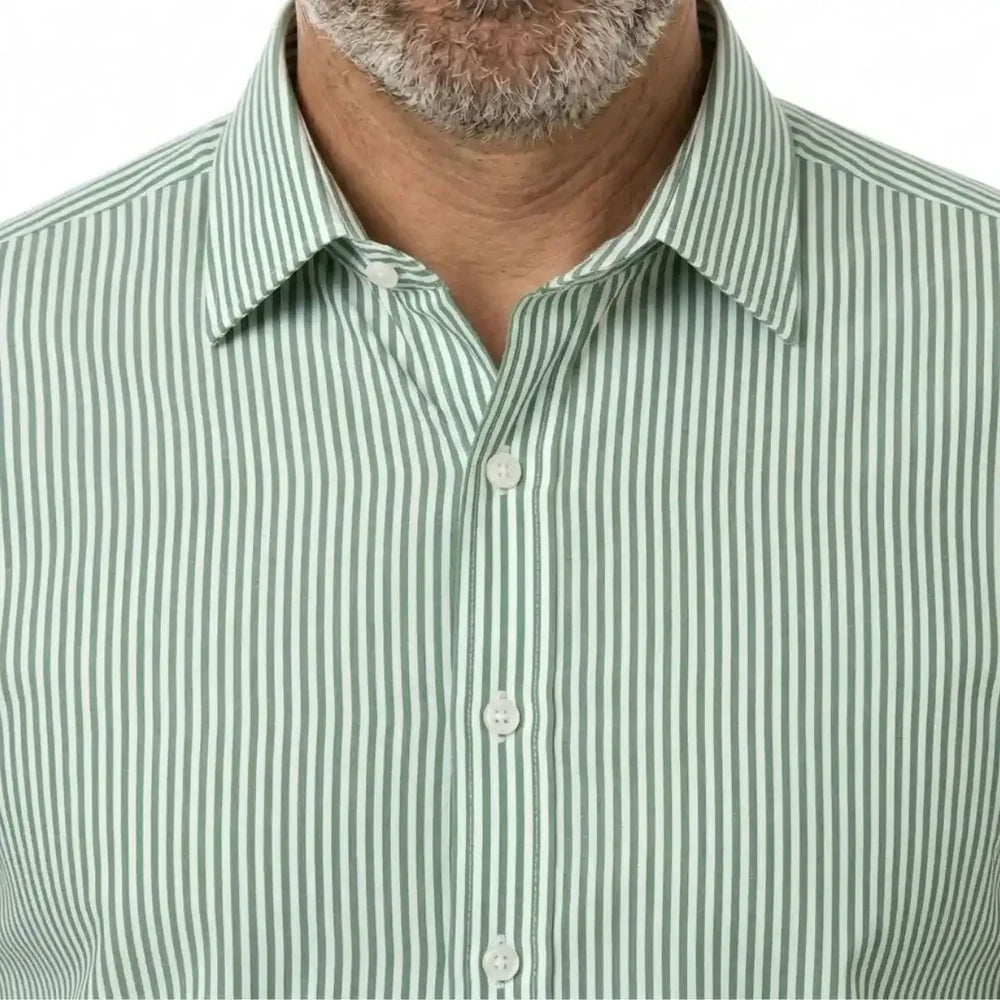 Chemise à rayures vertes homme | Look estival