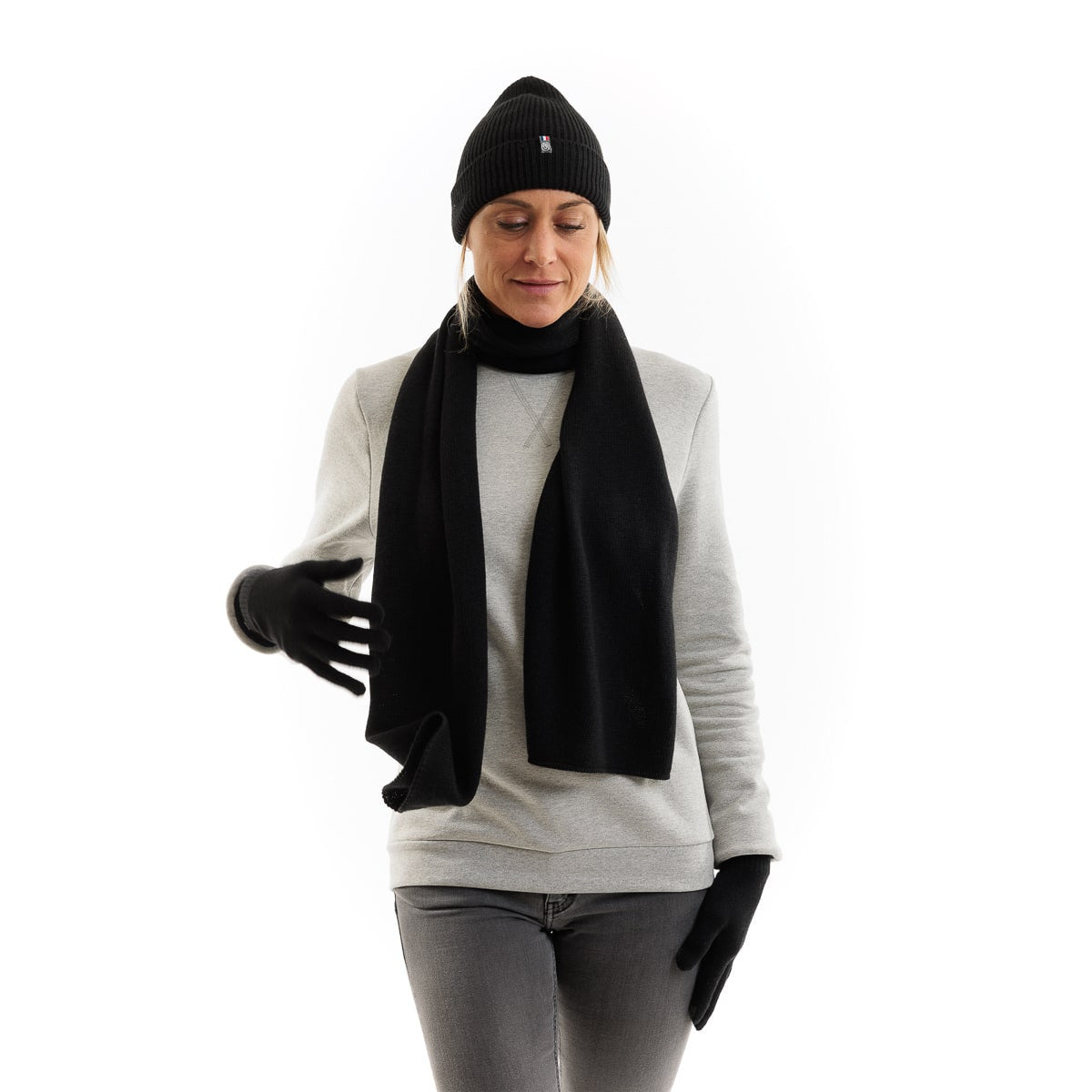 Echarpe en laine femme noire - Taille unique - Echarpe femme PALÂBA