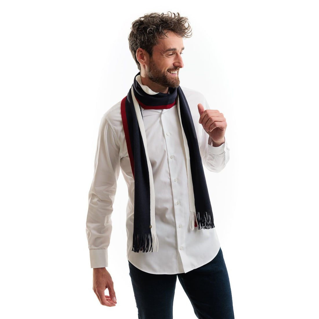 Echarpe homme Bleu Blanc Rouge - Taille unique - Echarpe homme PALÂBA