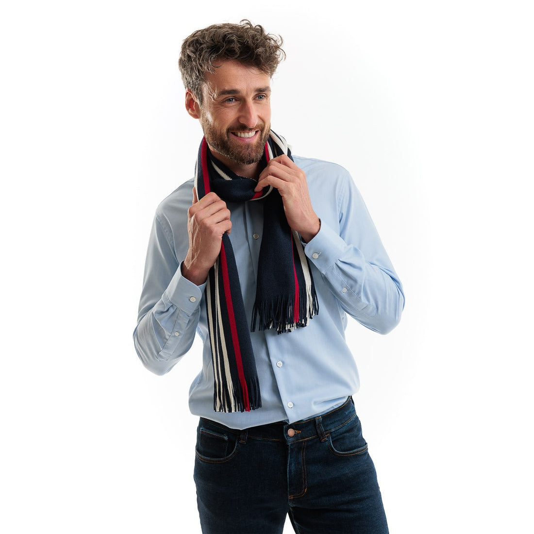 Echarpe homme Bleu Blanc - Taille unique - Echarpe homme PALÂBA