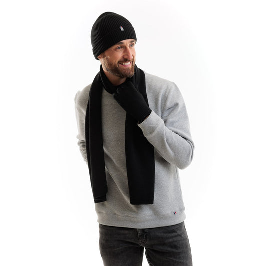 Echarpe laine homme noire - Taille unique - Echarpe homme PALÂBA