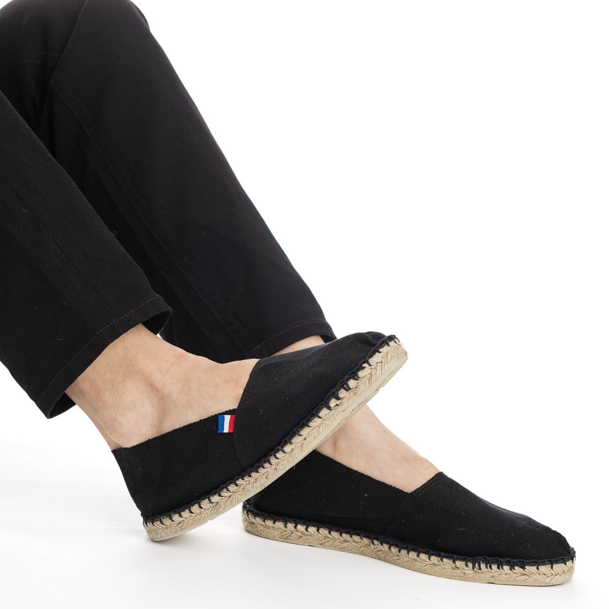 Espadrilles Apéro Fabriquées En France – Semelle En Corde Naturelle, Motif Festif Jaune Et Bleu
