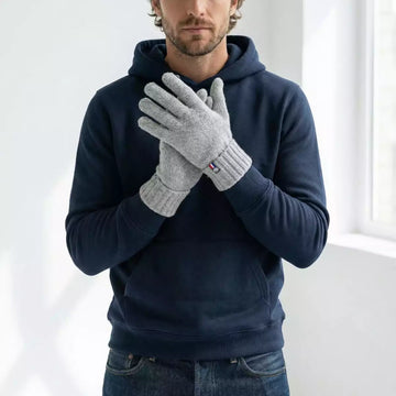 gant cachemire pour homme gris