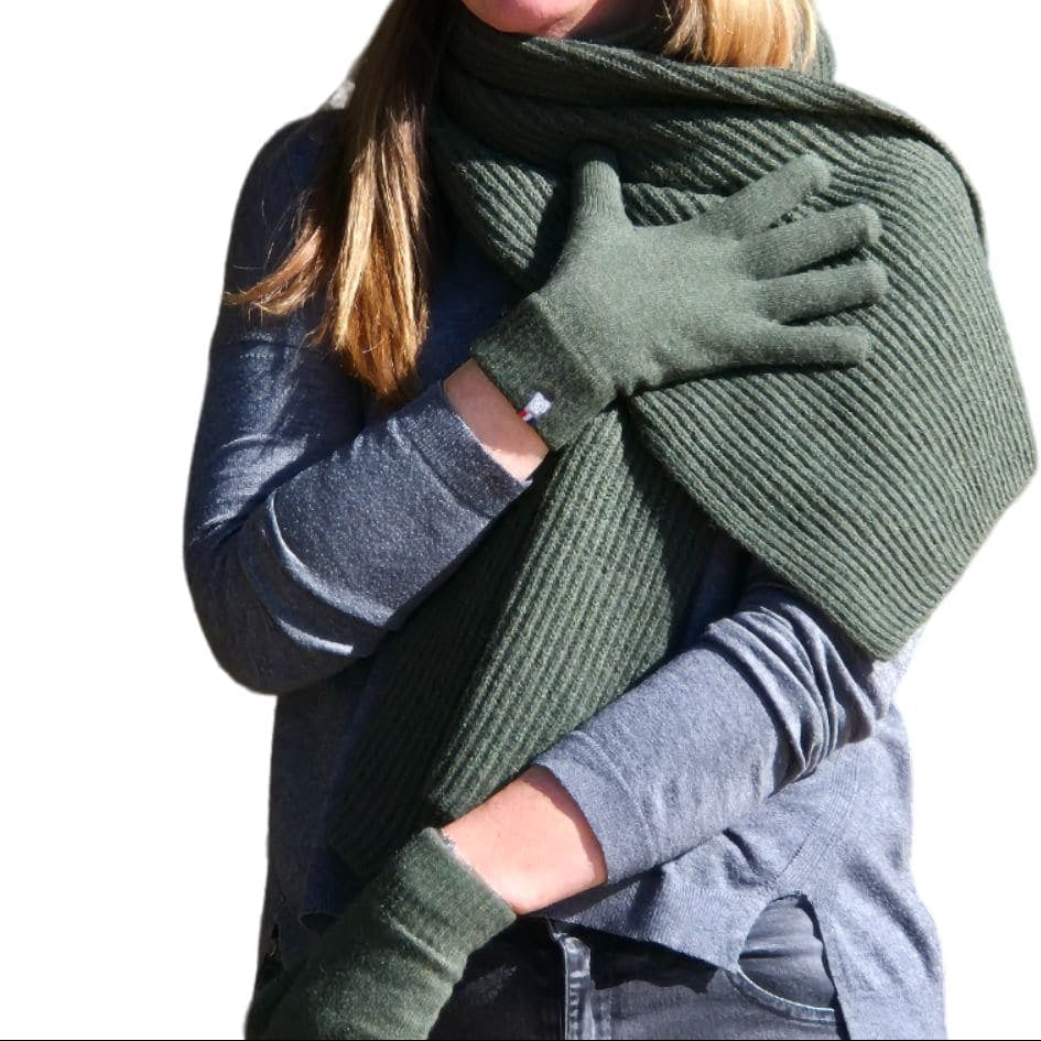 Gants laine Kaki Femme - S/M - Bonnet homme PALÂBA