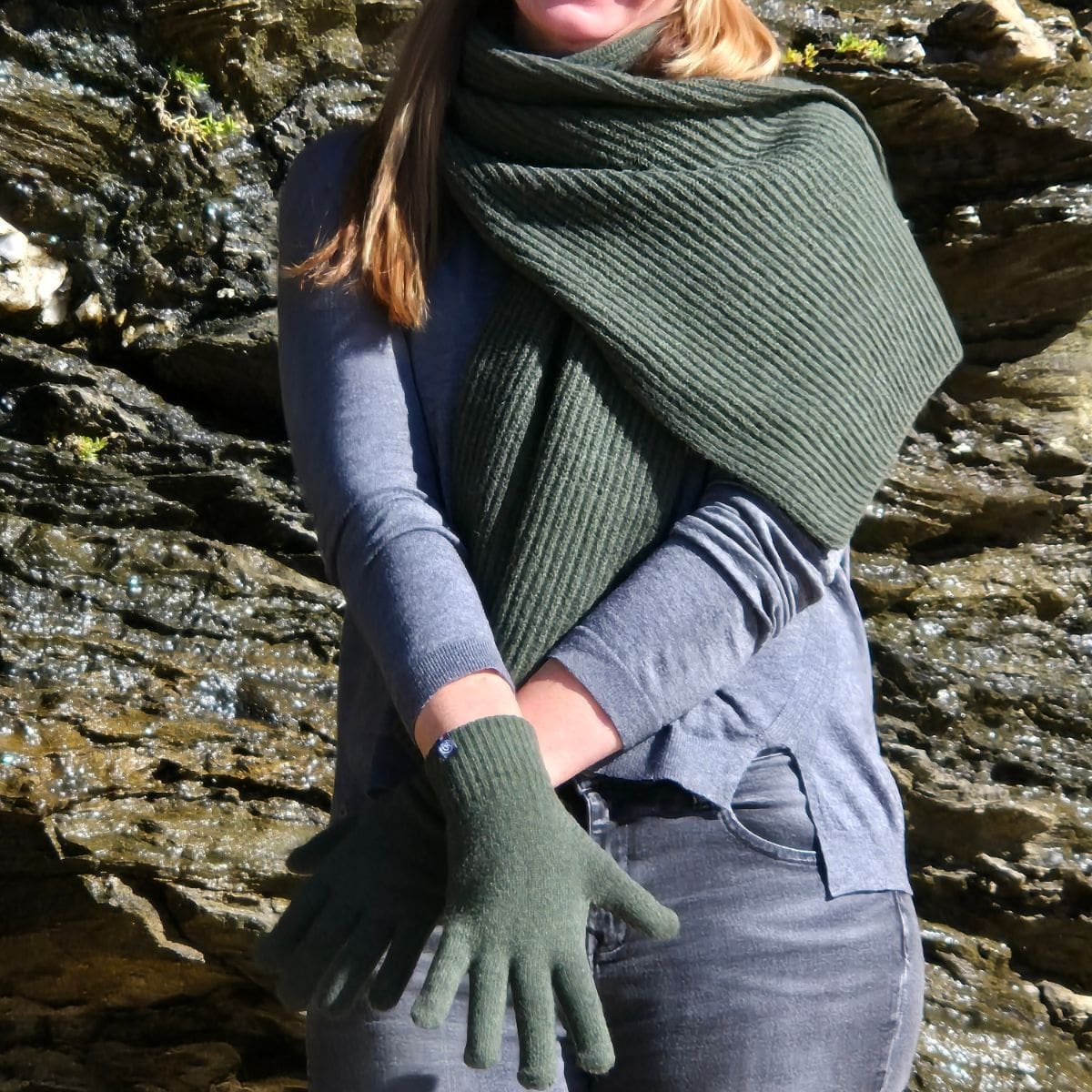 Gants laine Kaki Femme - S/M - Bonnet homme PALÂBA
