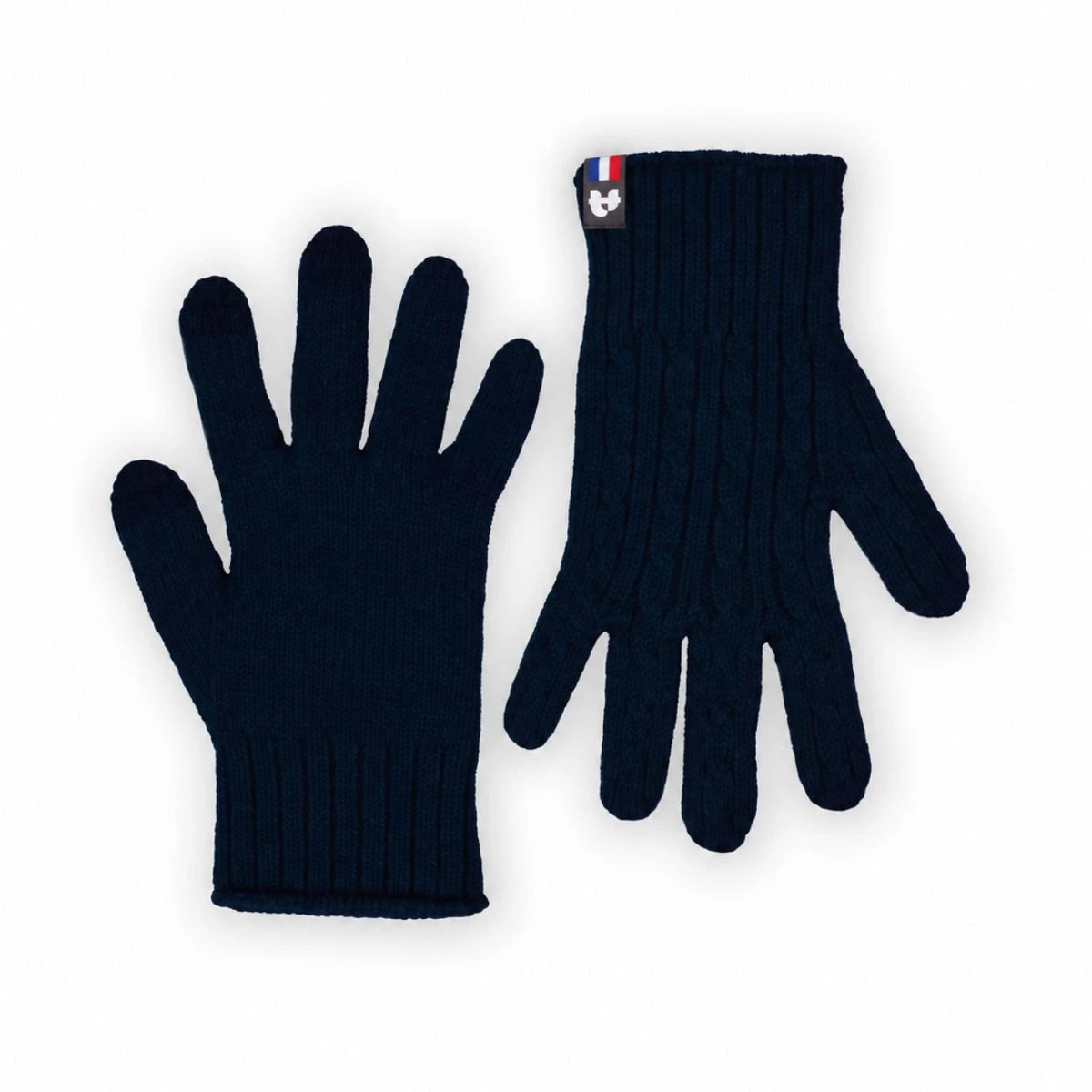 Gants tactiles à maille torsadée en laine mérinos Marine Léman, fabriqués en France – PALÂBA