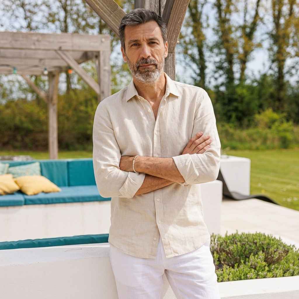 Chemise lin homme écru | Sable - Chemise homme PALÂBA