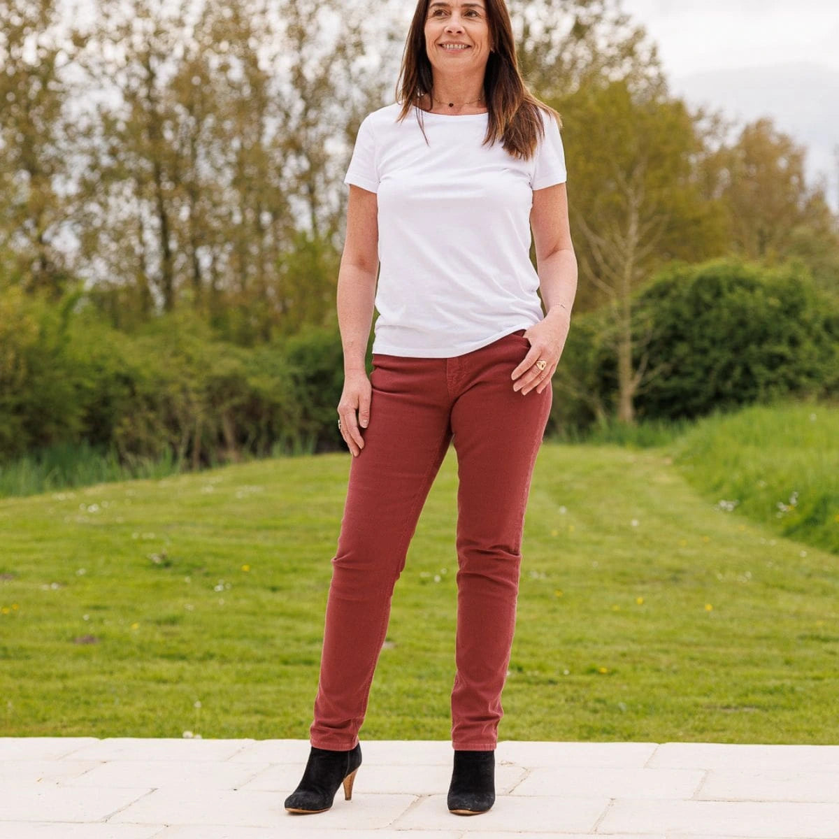 Jean français Femme bordeaux