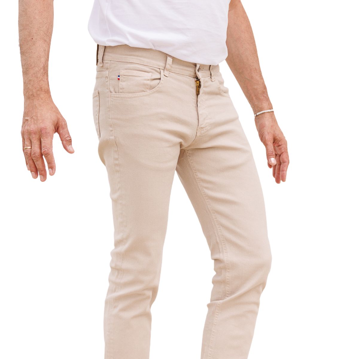 jean français pour homme couleur beige