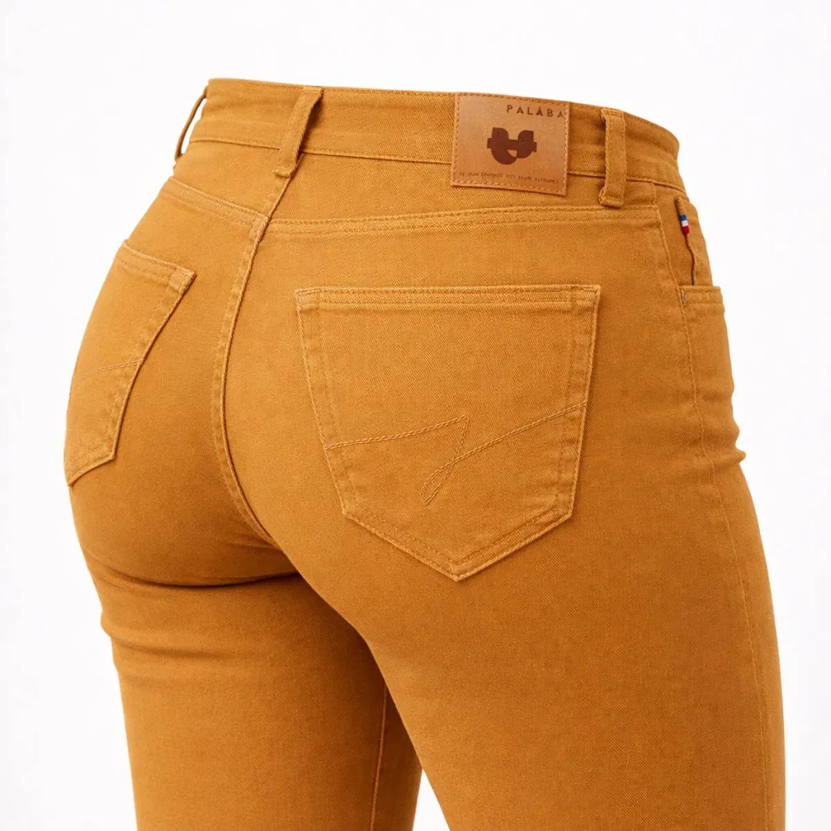 jean couleur cognac pour femme coupe ajusté marque PALABA
