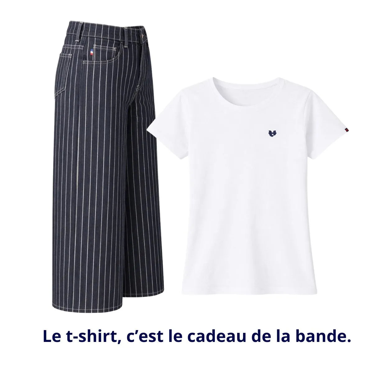 1 JEAN LARGE RAYE PALABA FEMME ACHETE EGAL 1 T SHIRT OFFERT