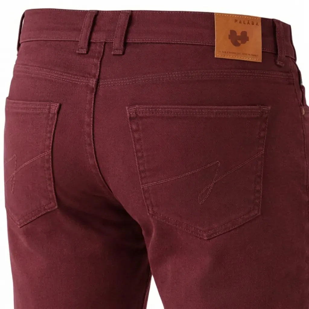 jean français pour homme bordeaux coupe droite 