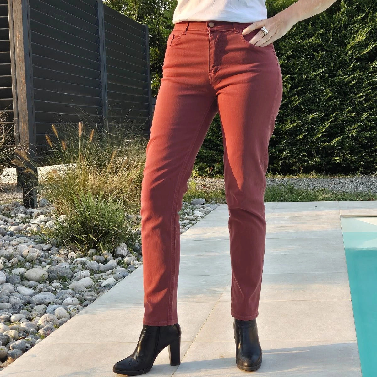 Jean français Femme bordeaux