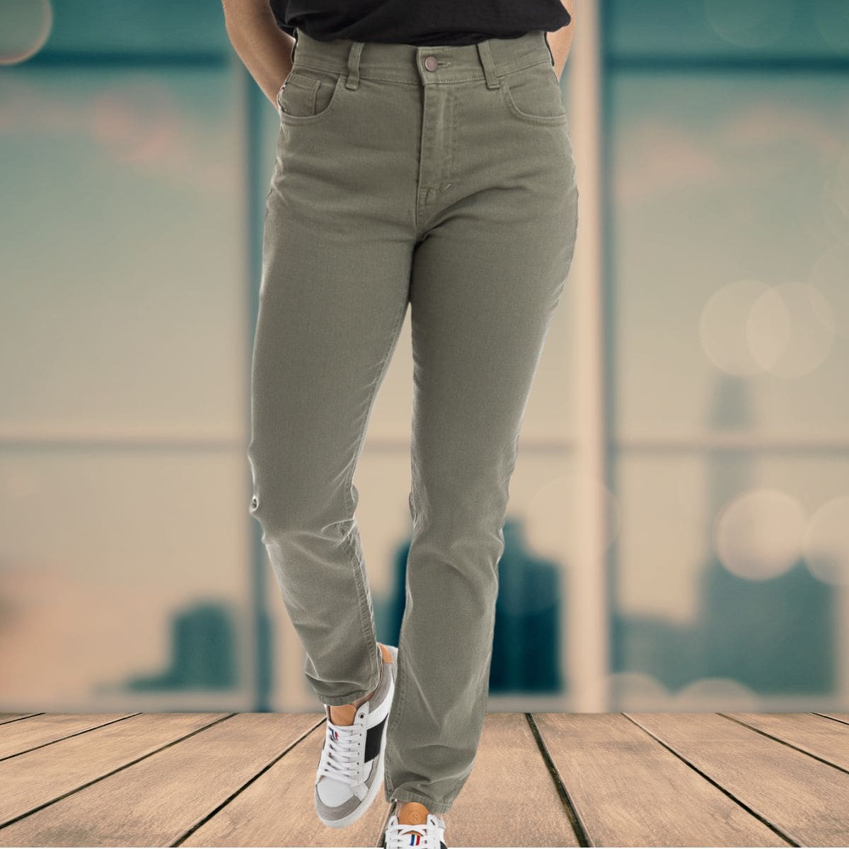Jean français Femme Kaki - Jeans femme PALÂBA
