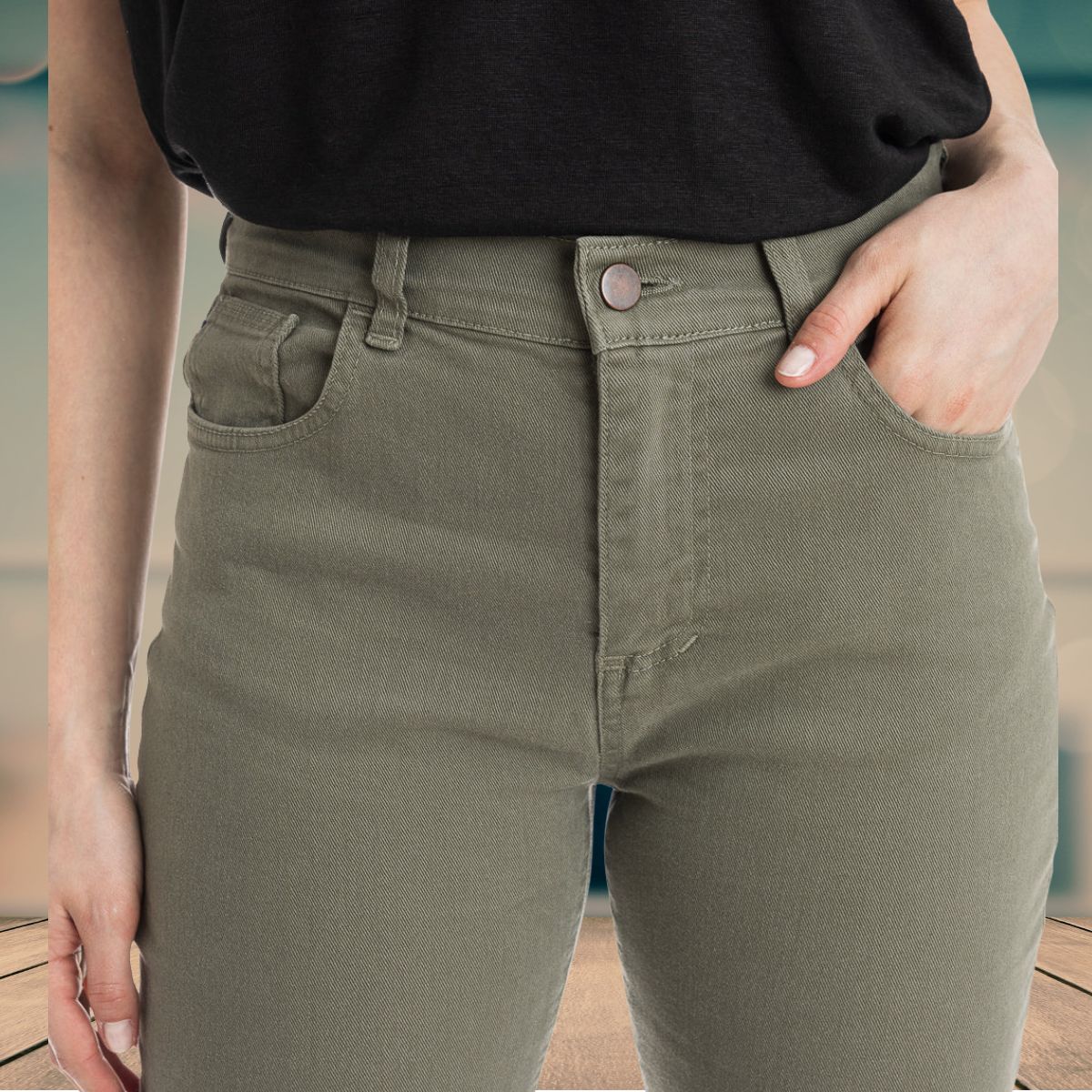 Jean français Femme Kaki - Jeans femme PALÂBA