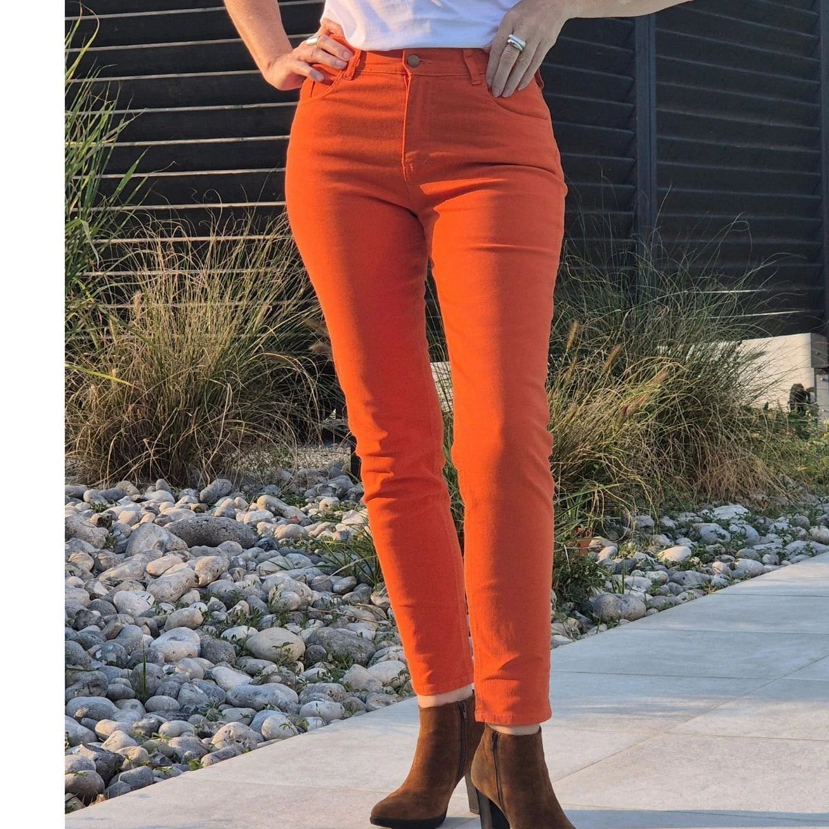 Jean français Femme Orange