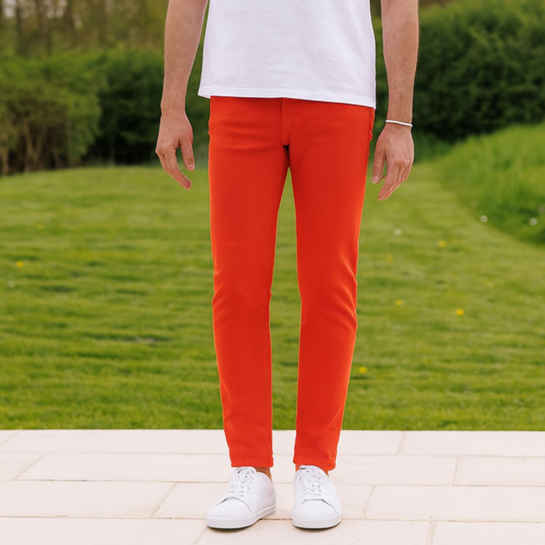 jean homme orange made in France PALABA