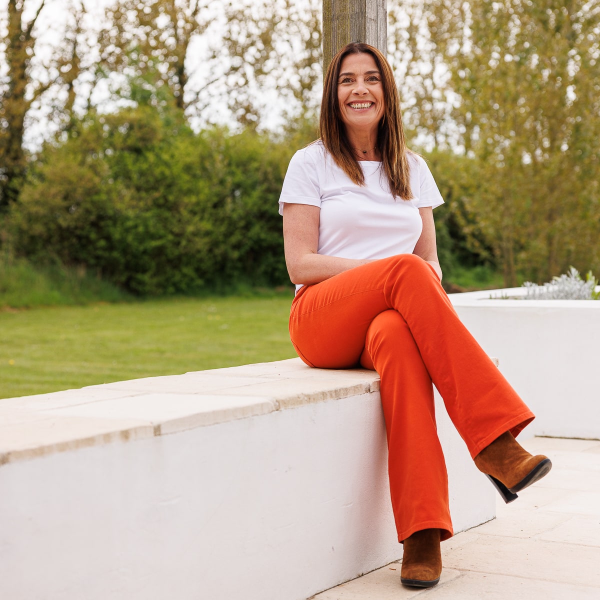 jean pour femme orange coupe large