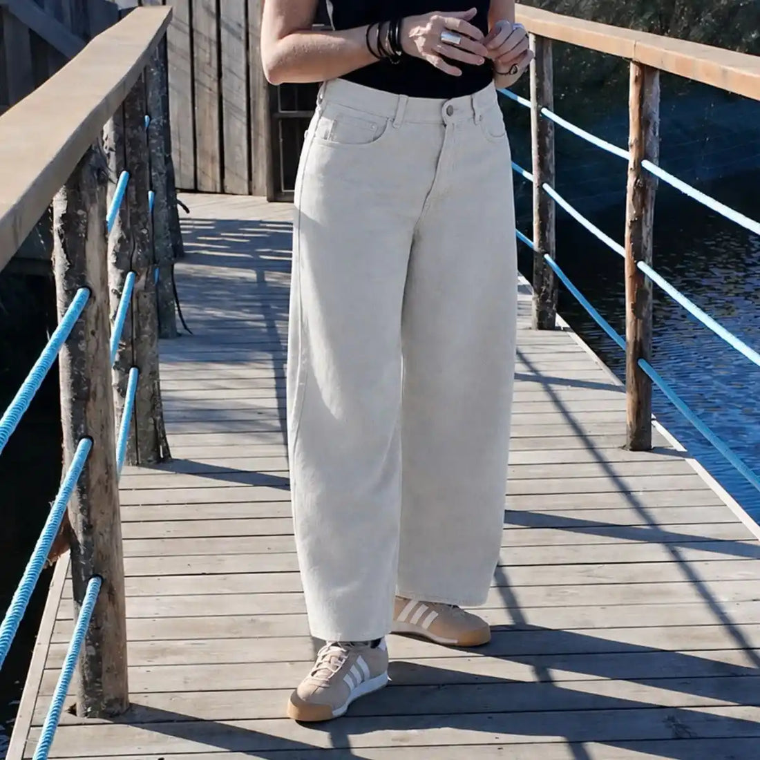jean large pour femme écru fabriqué en France