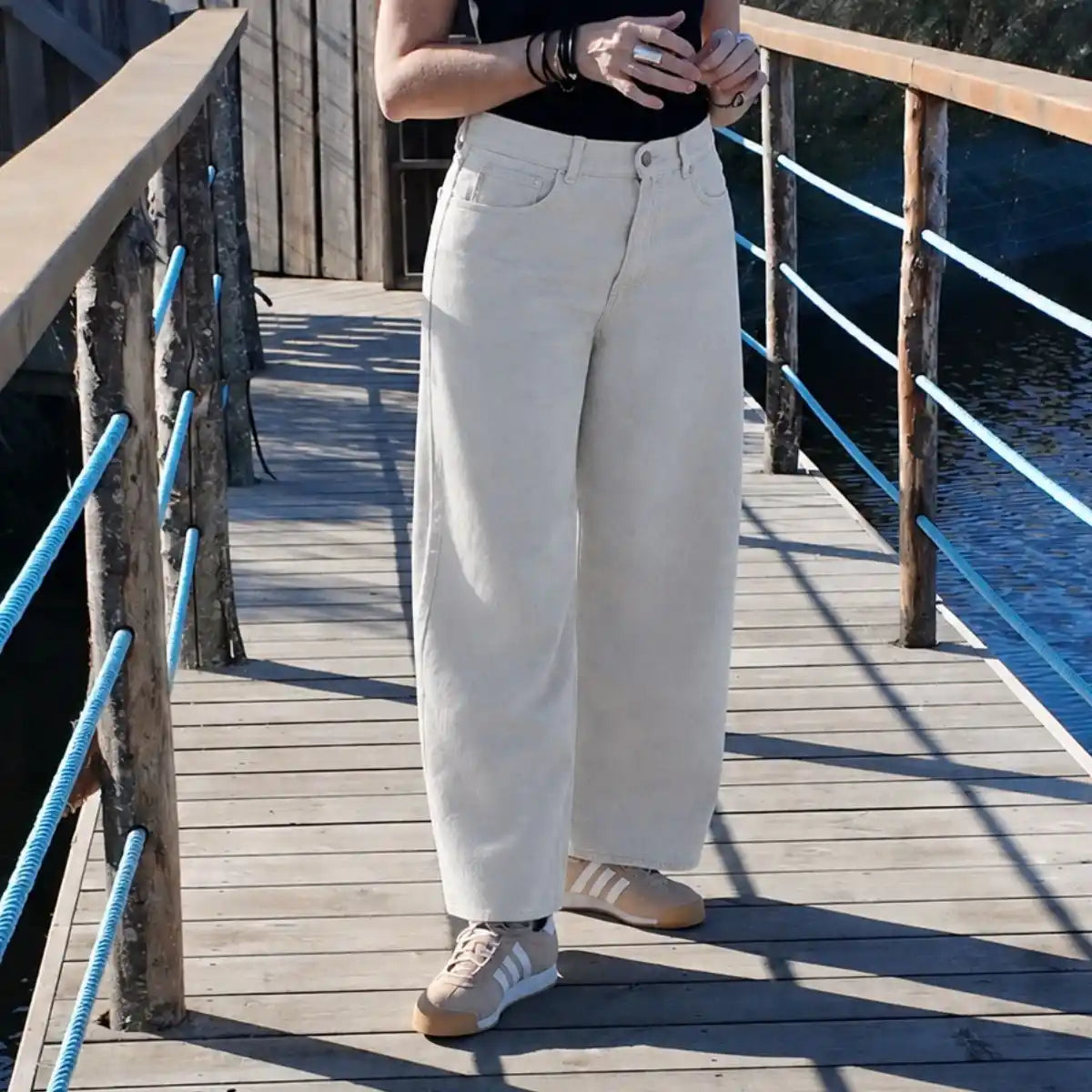 jean large pour femme écru fabriqué en France