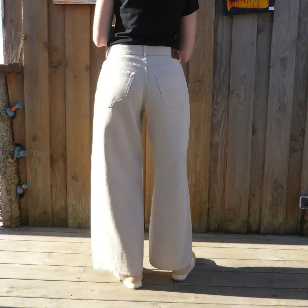jean large pour femme écru fabriqué en France