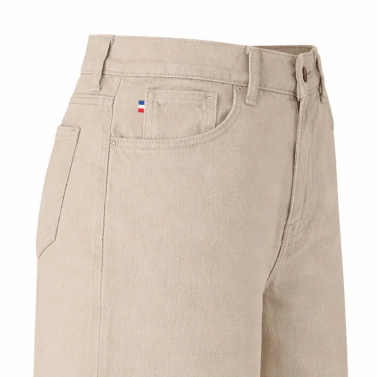 Jean large femme taille haute | Ecru - Jeans femme PALÂBA