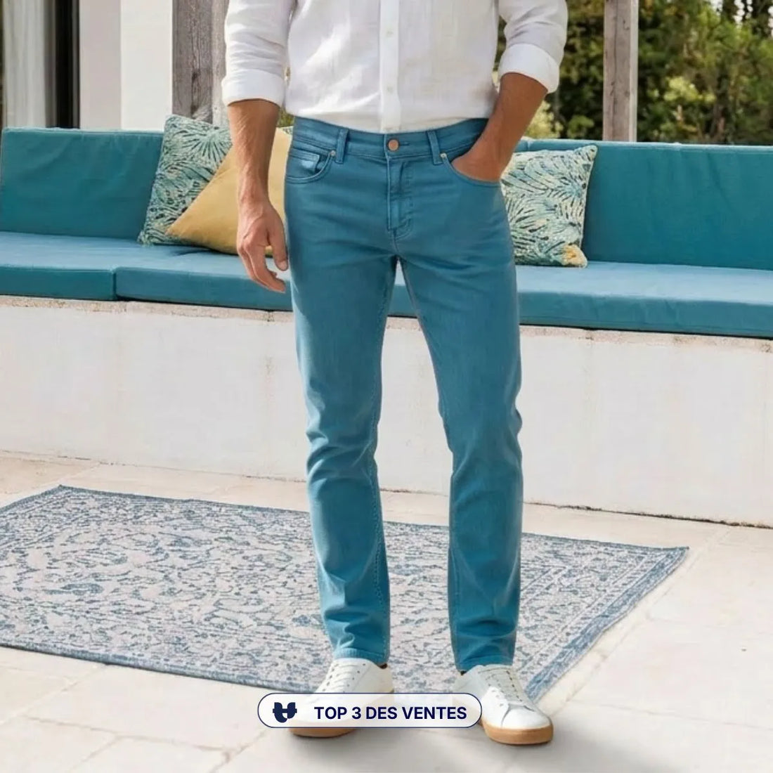 jean pour homme bleu clair coupe ajustée marque PALABA