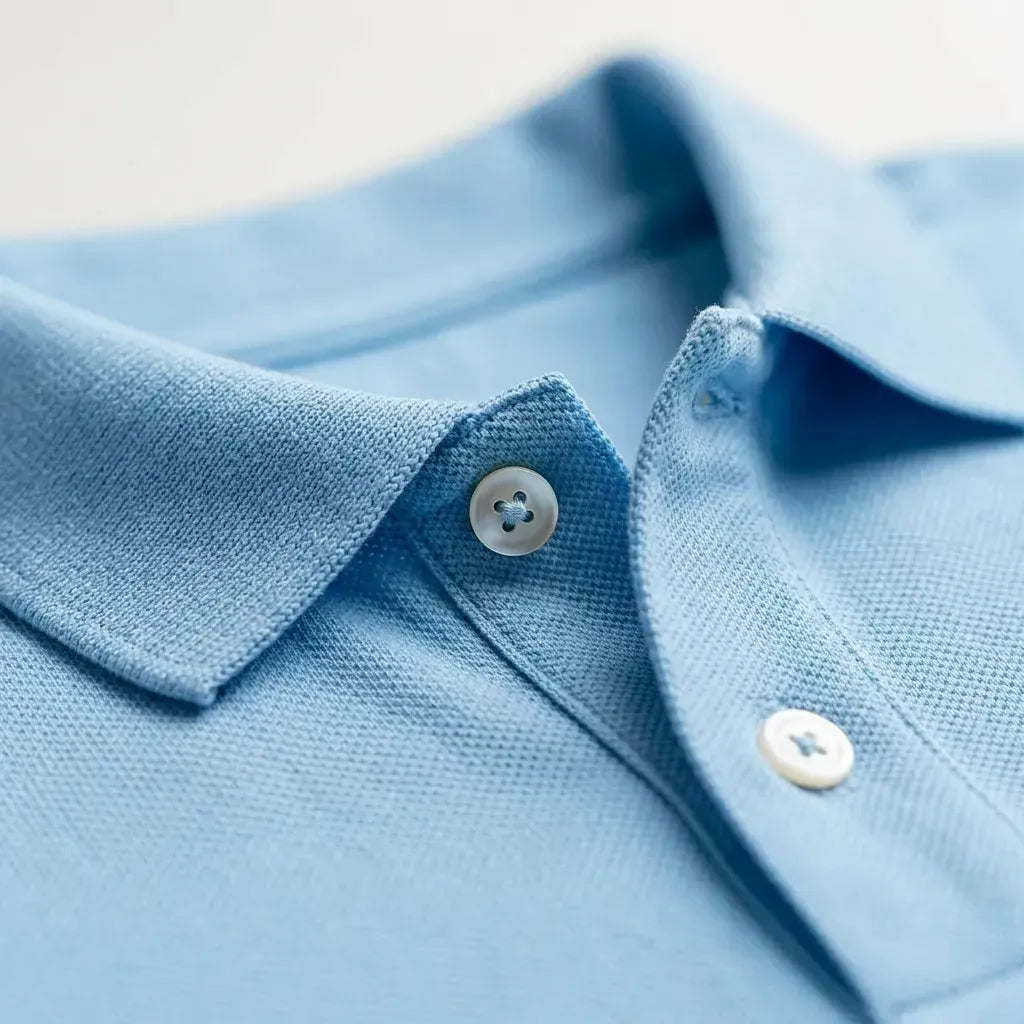 polo pour homme bleu ciel made in France de la marque PALÂBA