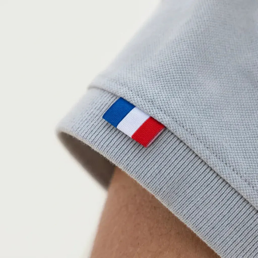 polo gris clair pour homme coton bio made in France marque PALABA