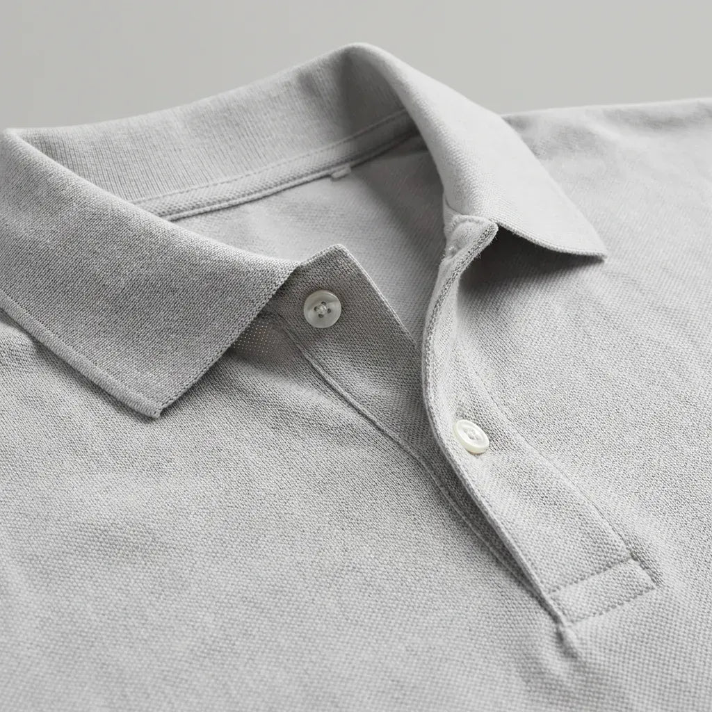 polo gris clair pour homme coton bio made in France marque PALABA