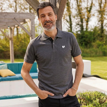 polo pour homme gris foncé coton bio marque  PALABA