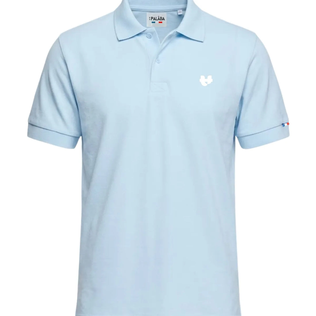 polo pour homme bleu ciel made in France de la marque PALÂBA