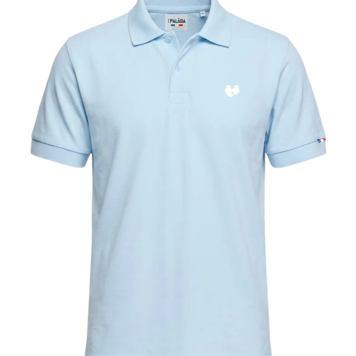 polo pour homme bleu ciel made in France de la marque PALÂBA