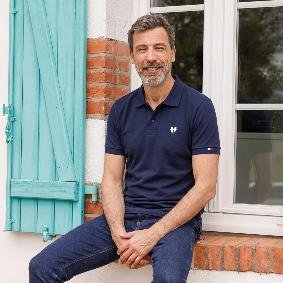 polo pour homme bleu marine fabrication française marque PALABA