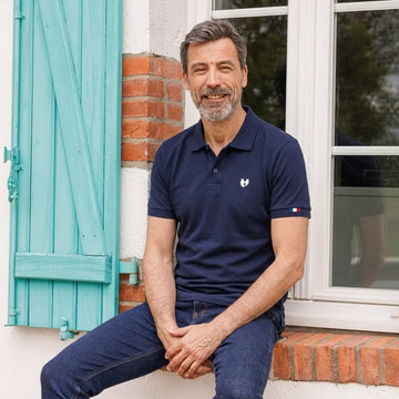 polo pour homme bleu marine fabrication française marque PALABA