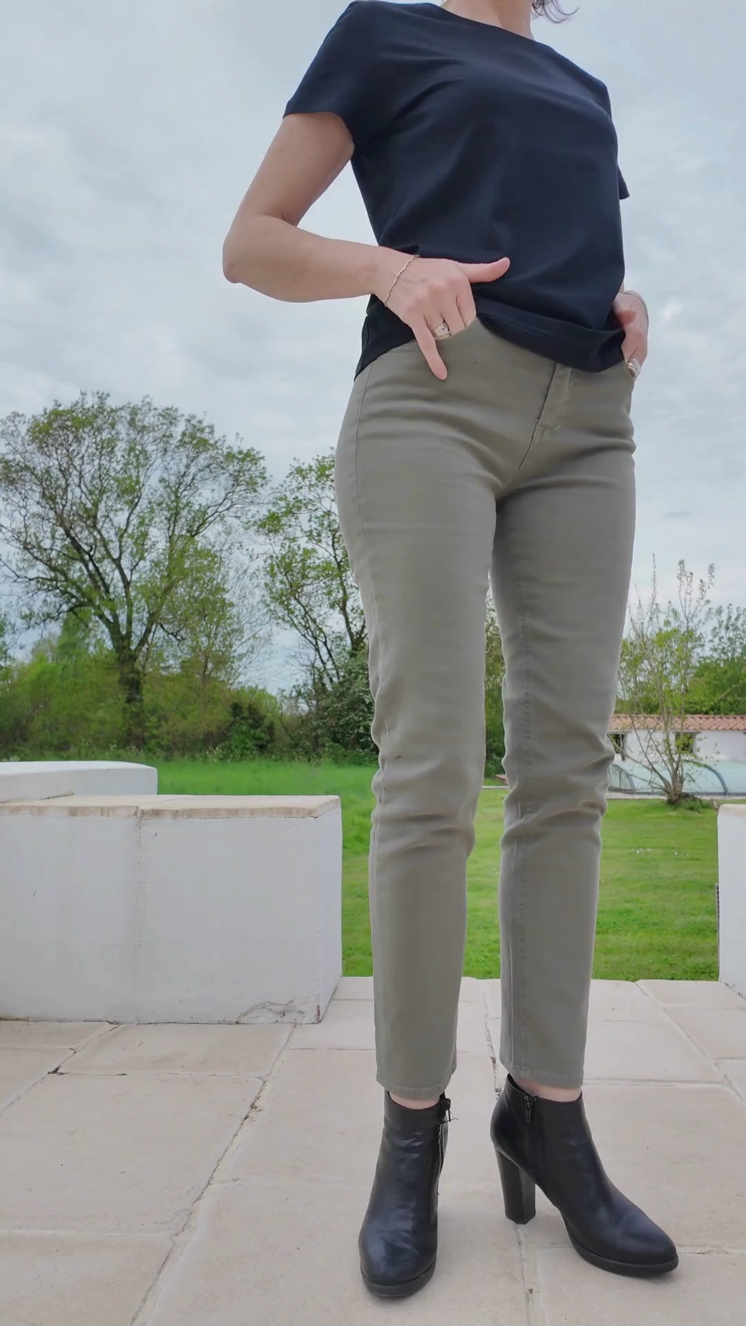 Jean français Femme Kaki