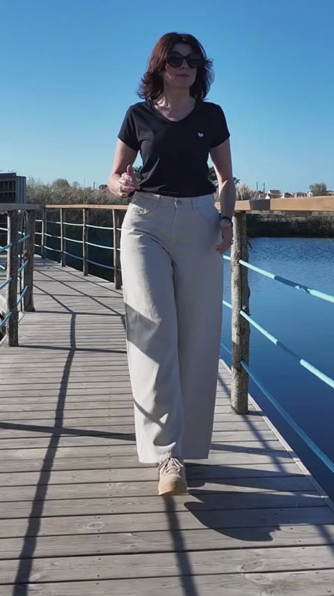 video jean large pour femme écru fabriqué en France