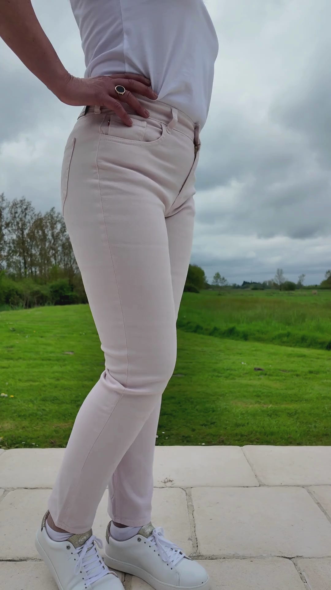 jean Français rose pour femme